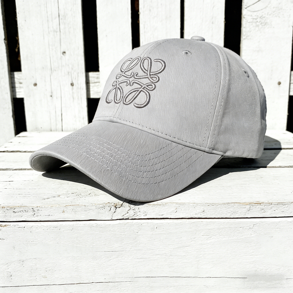 MonoStitch Dad Cap: The Light Gray Monogram Embroidered Baseball Cap