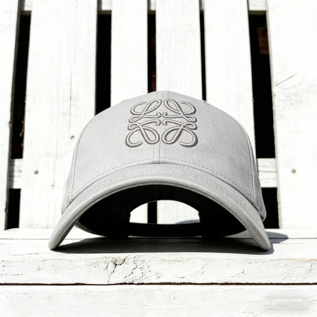MonoStitch Dad Cap: The Light Gray Monogram Embroidered Baseball Cap