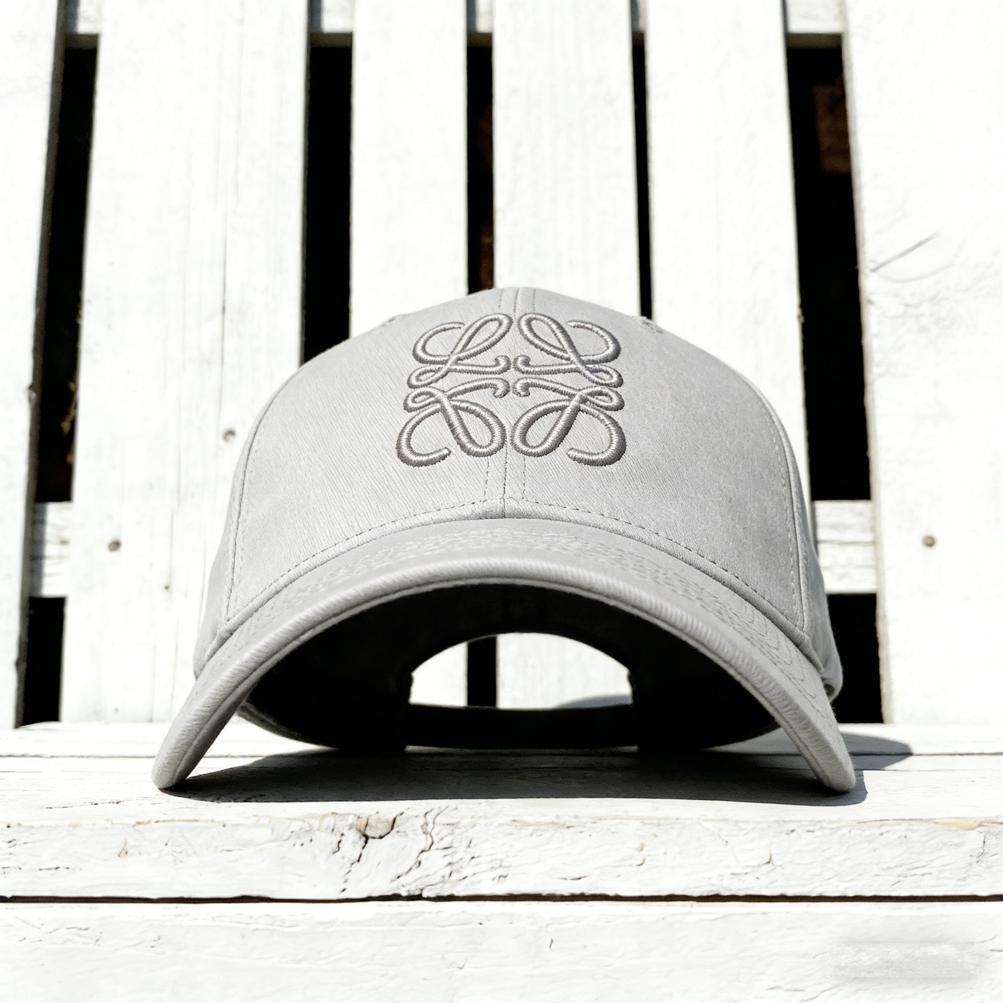 MonoStitch Dad Cap: The Light Gray Monogram Embroidered Baseball Cap