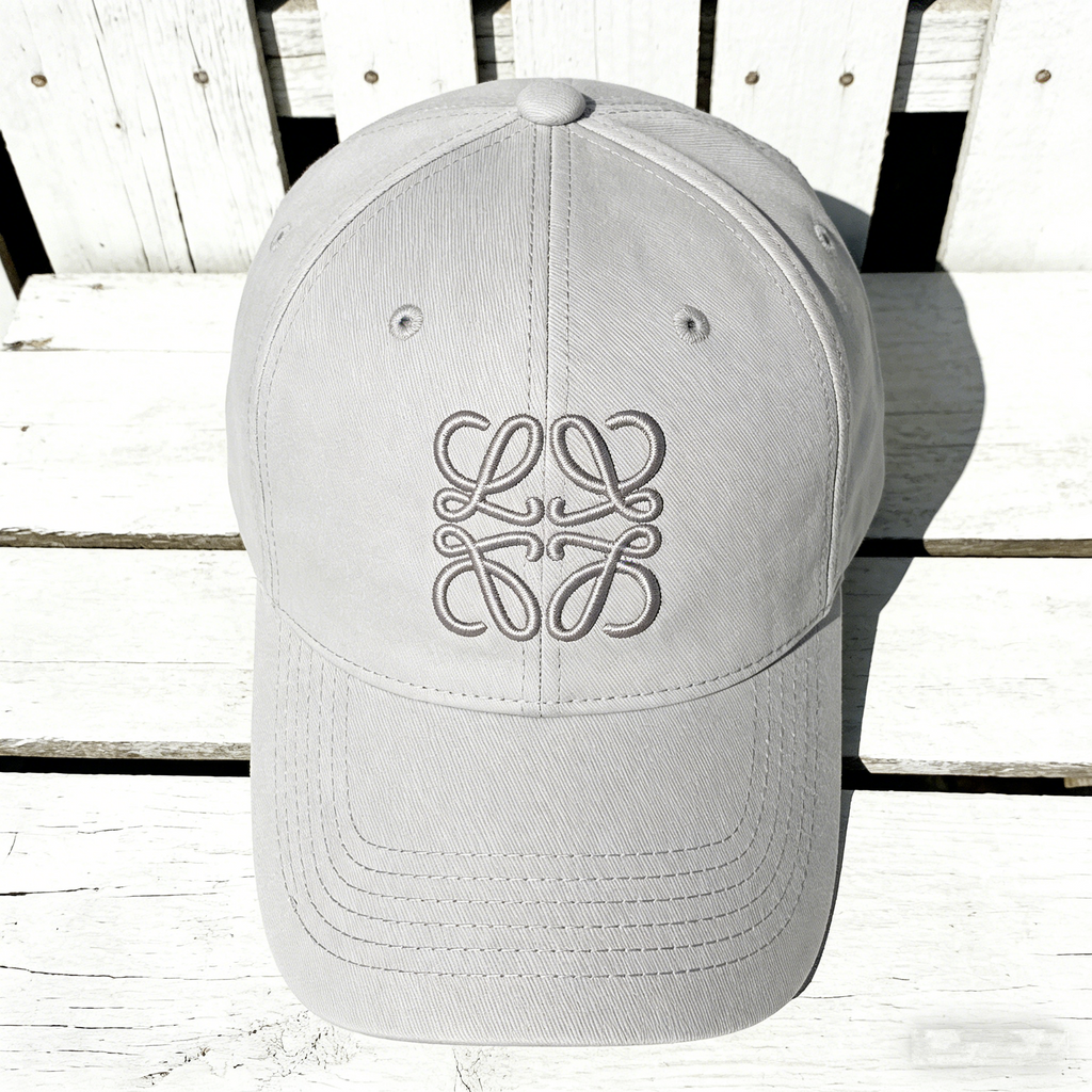 MonoStitch Dad Cap: The Light Gray Monogram Embroidered Baseball Cap