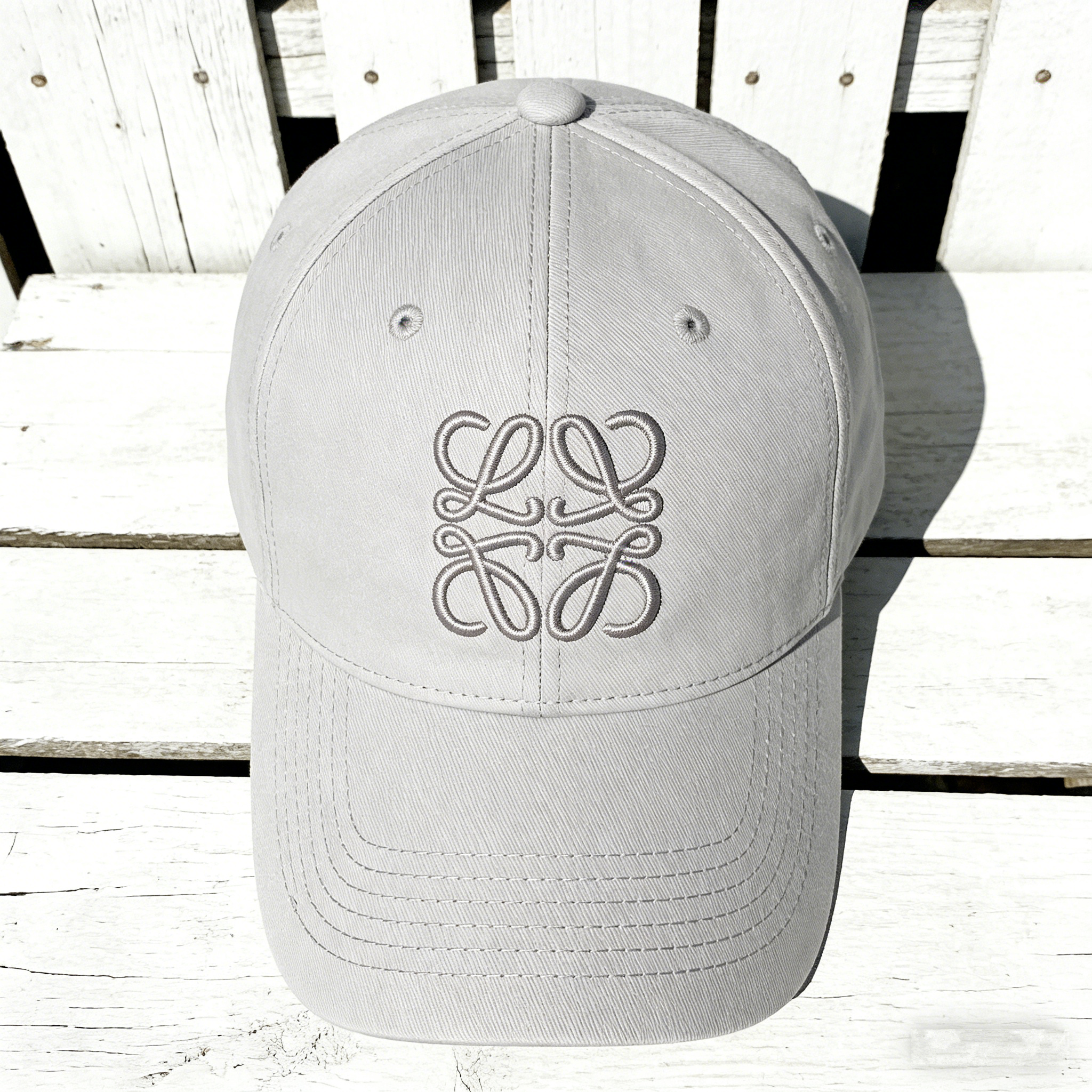 MonoStitch Dad Cap: The Light Gray Monogram Embroidered Baseball Cap