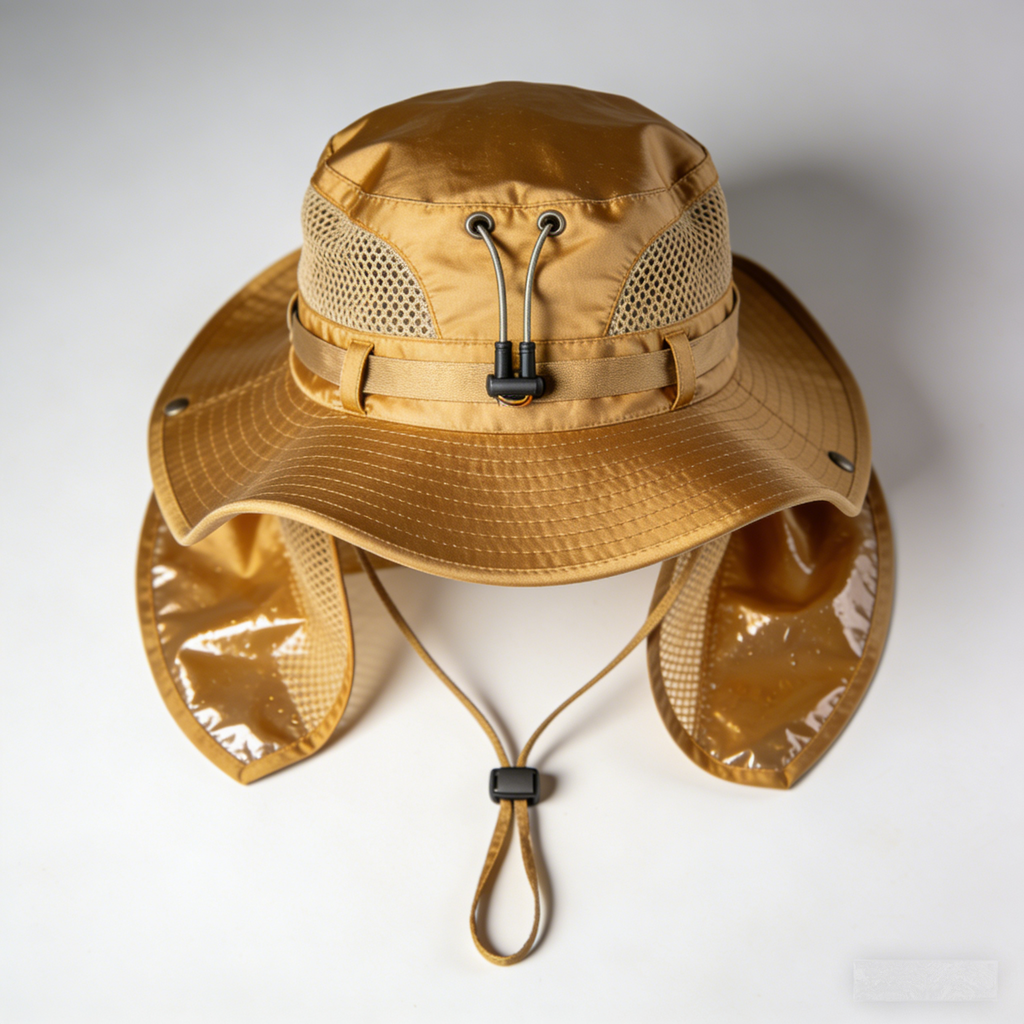 TrailShield Pro: The Golden Satin Mesh Ventilation Boonie Hat