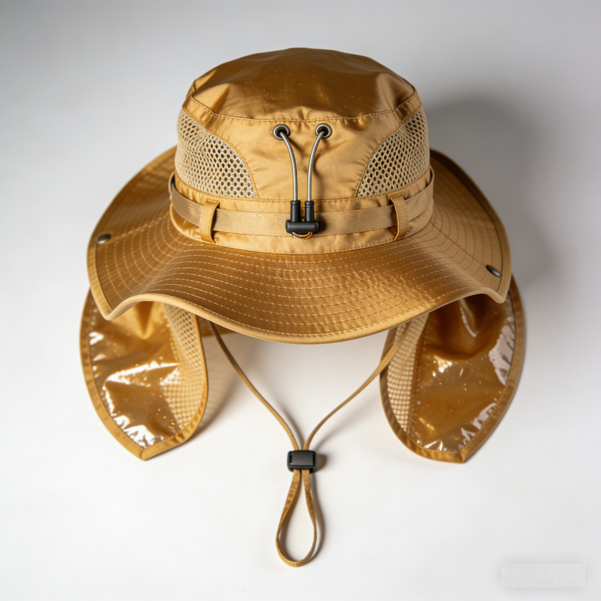 TrailShield Pro: The Golden Satin Mesh Ventilation Boonie Hat